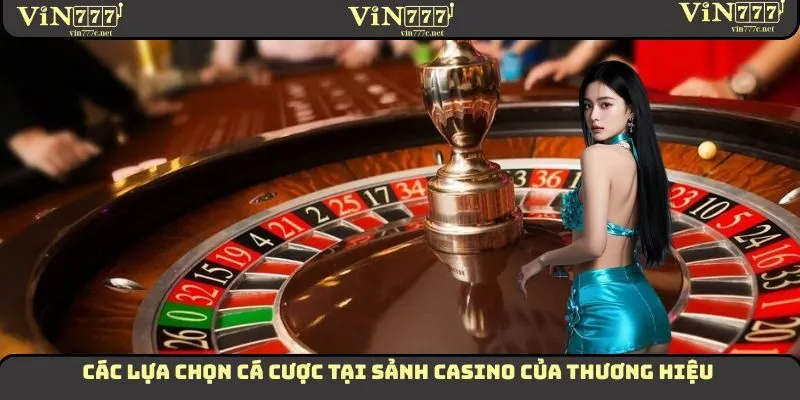 Các lựa chọn cá cược tại sảnh Casino của thương hiệu